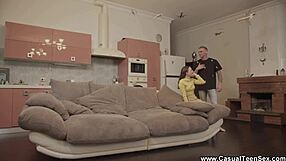 perky teen 18+ feels intense pleasure riding neighbor's cock