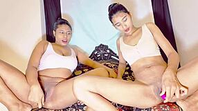 Uttaran20 delivers intense busty threesome action. Pretty girls ride passionately.