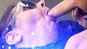 Sensual deep throat performed on large uncut cock.