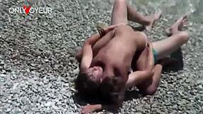 Hey, check this out! Saw an amateur couple sneak a quick ride in ocean waves at a public beach!