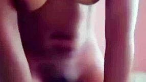 Ebony slut rips lingerie while playing with herself