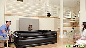 Seth Gamble and Gal Ritchie Busty Teen Gives Wet Nuru Massage to Horny Client