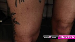 Petite british blonde roxy bardot masturbates with dildo in stockings