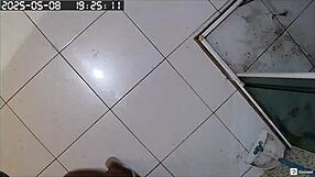 hidden camera records hot neighbor shaving her big pussy