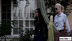 dominant lesbian cop gets rimmed by submissive captive in fetish scene