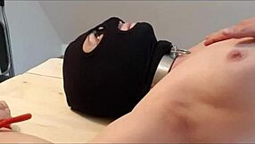 Tied Slave Masturbated On Desk With Candles Humiliation Blowjob