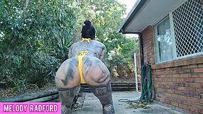 melody radford tries micro bikini, twerks and slaps her huge ass