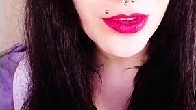 Backstage of hot brunette