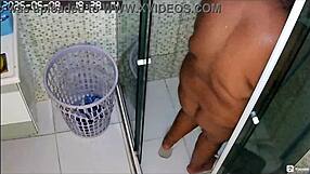 hidden camera records hot neighbor shaving her big pussy