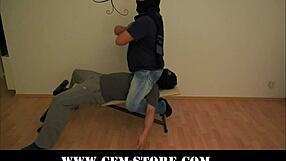 Femdom slave endures face sitting and food humiliation in fetish session