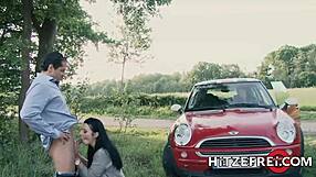 Hitzefrei Bonny fucks him to avoid police call outdoor