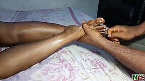 Milf stepmom gets a hot massage and fucked by stepson in the village