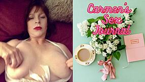 Granny Carmen celebrates US Flag Day with vibrator masturbation and cum