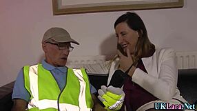 British MILF in stockings has hardcore sex with a big cock