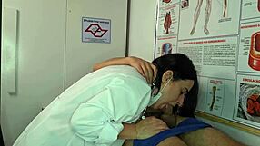 Latina Nurse Excited By Patient's Erection
