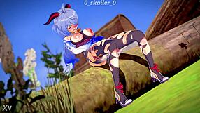 Genshin Impact’s Ganyu Masturbates with Big Tits and Ass in Wild Anime