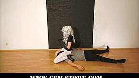 Femdom slave endures face sitting and food humiliation in fetish session