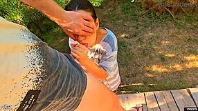 Rubbing panties for horny stepsister and powerful cumshot