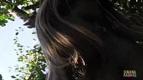 i climbed the tree to finger my squirting pussy outdoors