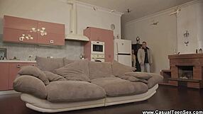 perky teen 18+ feels intense pleasure riding neighbor's cock