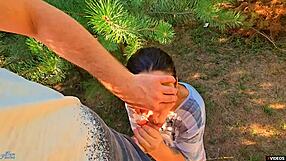 Rubbing panties for horny stepsister and powerful cumshot