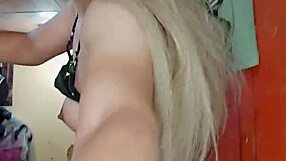 Transsexual Masturbates Huge Cock!
