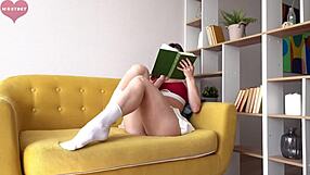 A suspicious dick appeared in my library so i sucked it off with a fit couple