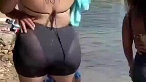 Attractive woman with a nice figure enjoys casual conversation