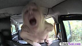 Small-Tits Blonde Feels Intense Pleasure as Driver Pounds Her Asshole in Public