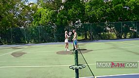 Tennis Court Cougar Catch - Melanie Monroe Seduces Oliver