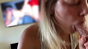 Wife Sucks Cock While Husband Watches In Cuckold Moaning Session