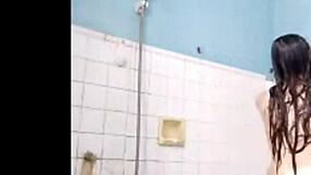 Filipina masturbates in shower on web chat