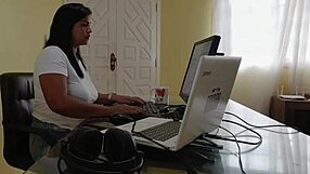 Nicoly Mattos Sucks Boss's Dick Then Takes Anal On Reception Sofa