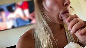 Wife Sucks Cock While Husband Watches In Cuckold Moaning Session