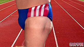 Sly College Slut In Uniform Strips For Secret Handjob Ejaculation