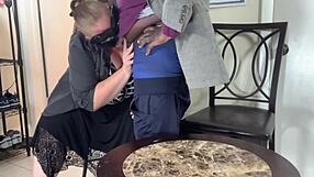 business meeting turns to black cock blowjob by bbw secretary