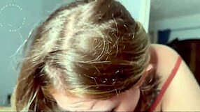 Hot blonde stepsister deepthroats big cock