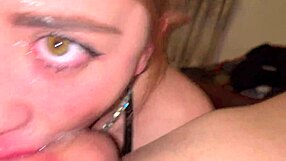 got a cum throatpie on my face after sloppy deepthroat in feet pose, so dominating!