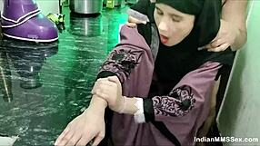 hey, check this indian muslim couple, hot wife in burqa banged in kitchen