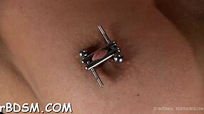 Taming lusty gagged chick with tight pussy choking and ball licking