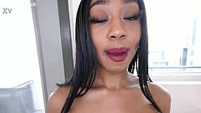 Hey Nina Splash, sucking that huge cock with big natural DD tits, swallow it!