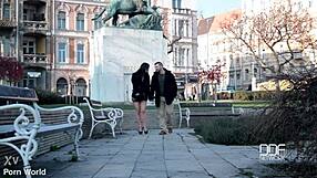 The teen 18+ feels so excited blowing cock from elevator to bedroom in heels.