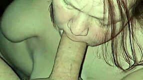 milf casually swallows cum while fucking her pussy