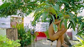 desi yoga teacher bangs sexy 18-year-old student outdoors in hindi movie