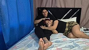 The latina amateur was playing video games when her stepsister begged me to fuck her big ass right there