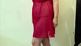 Curvy First-Time Strip Tease in Lingerie for Boyfriend While Husband Works