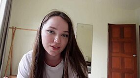 Stepsister enjoys rough morning sex with stepbrother in missionary position, deepthroating and ass play