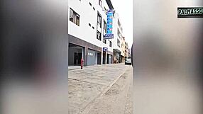 this latina showed her big natural tits to get the job, then we bent over for some pov sex in a hotel