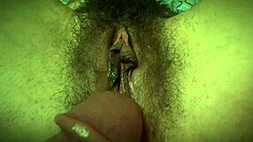 Hairy horny pussy closeup big dick teasing