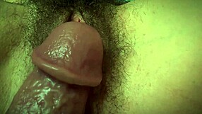 Hairy cunt closeup, teasing with a big dick, not for the faint-hearted
